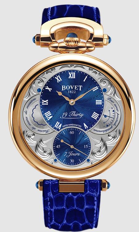 Best Bovet 19Thirty Teal Blue Guilloche NTR0103 Replica watch